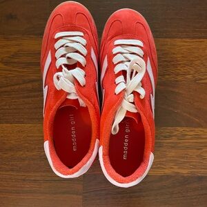 Madden Girl Vibrant orange with pale pink Sneakers